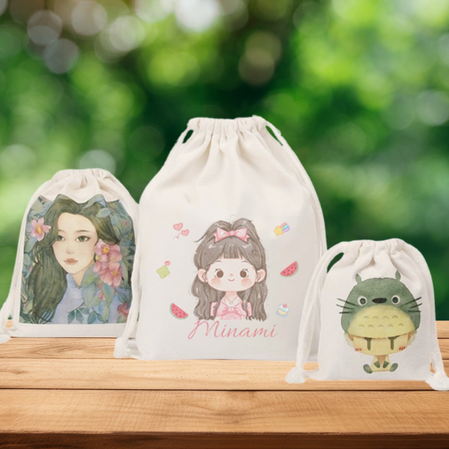 似顔絵 巾着袋