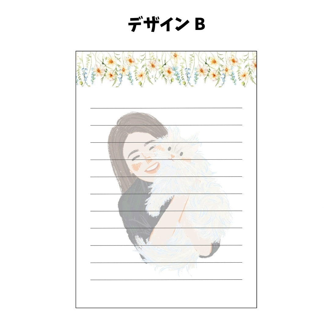 似顔絵レターセット